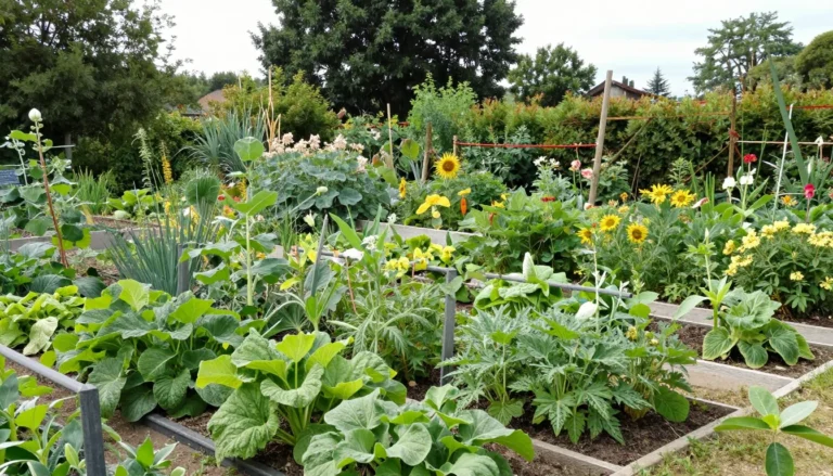 Vue panoramique d un potager francais mature en fin d ete