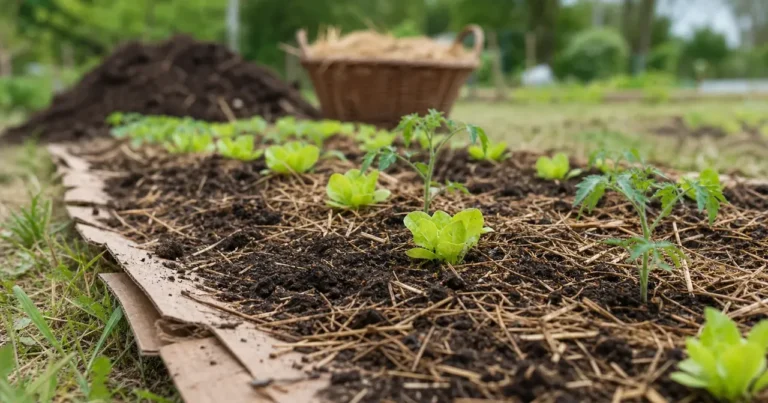 Carton brun, compost, paillage